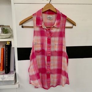 AE Button-up sleeveless top